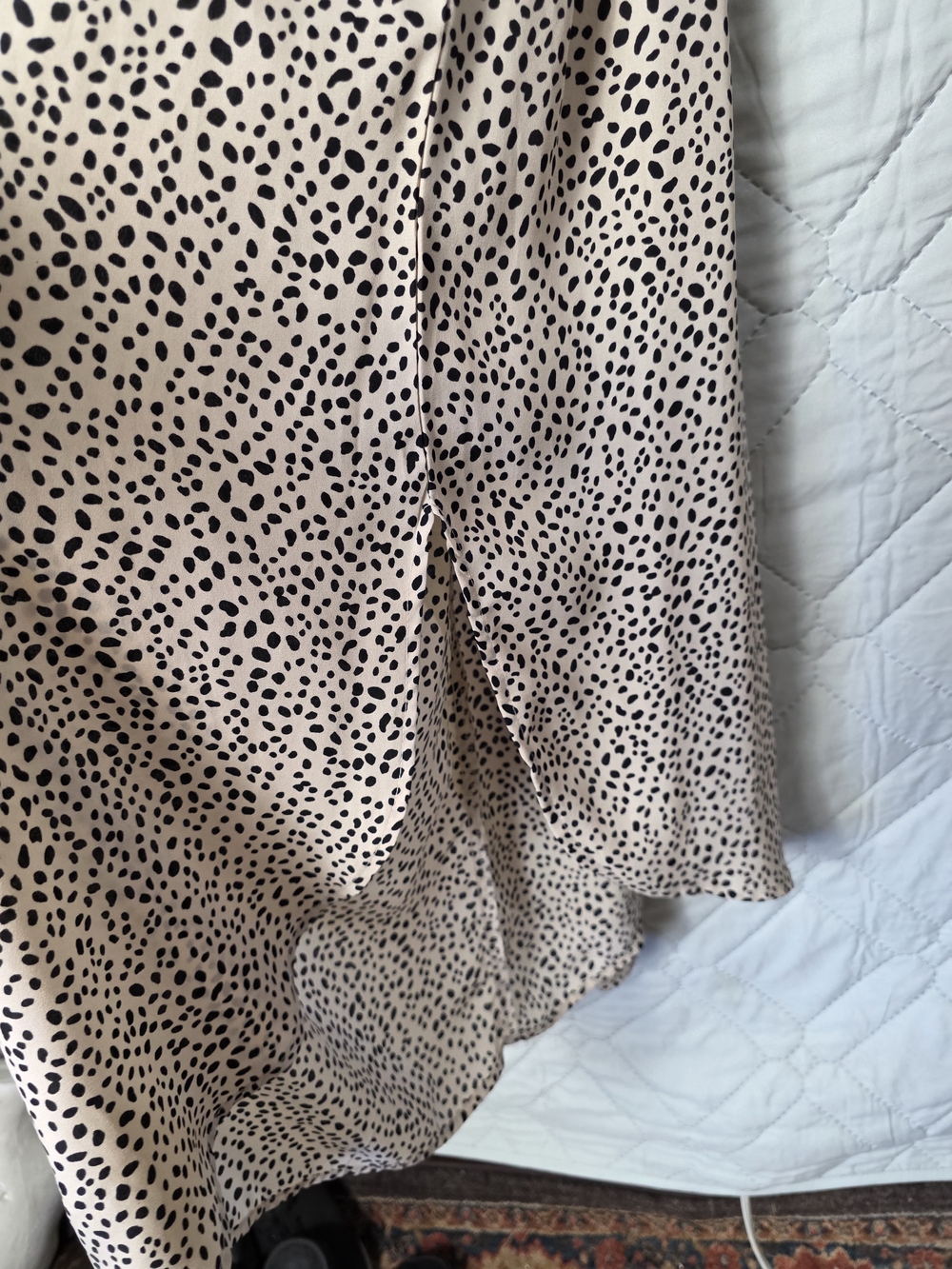 Oddt Wide Leg Pants Polka Dot Casual Summer Trousers High Waist 1X Beige - Picture 9 of 10